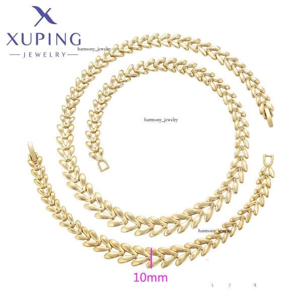VVS Moissanite X000814006 Wholesale Simple Ear Leaf Eco-friendly Necklace Women's Wheat Bracelet 14K Gold-plated Colorful Jewelry