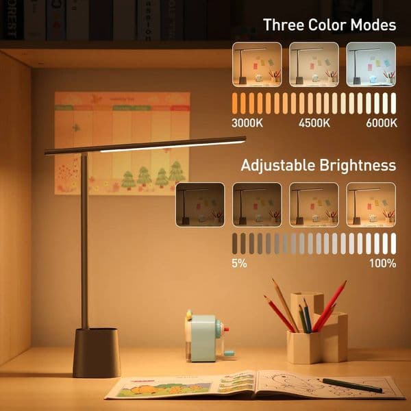 Baseus LED Desk Eye Protection Study Dimmable Office Light Foldable Table Smart Adaptive Brightness Bedside Read Lamp