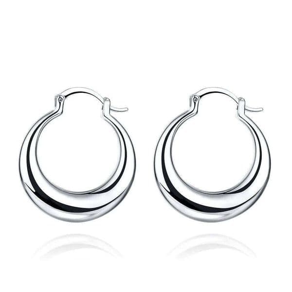 925 Sterling Silver Stud with Crescent Earrings for Women's Fashion Simple Birthday Wedding Anniversary Jewelry Gift