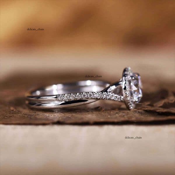 Custom 1-2-3 CT Women's Engagement Ring GIA 14K Certified Lab-Grown CVD VVS Moissanite Real Gold Cut Wedding Occasion