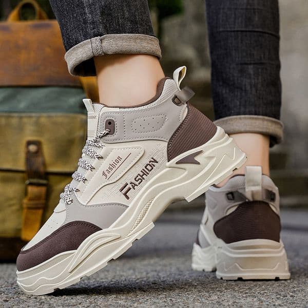 Ddmytiger Autumn Men S High Top Work Korean Style Thick Soled Martin Sports Casual Sneakers Short Boots Trendy Shoes Outdoor Shoes