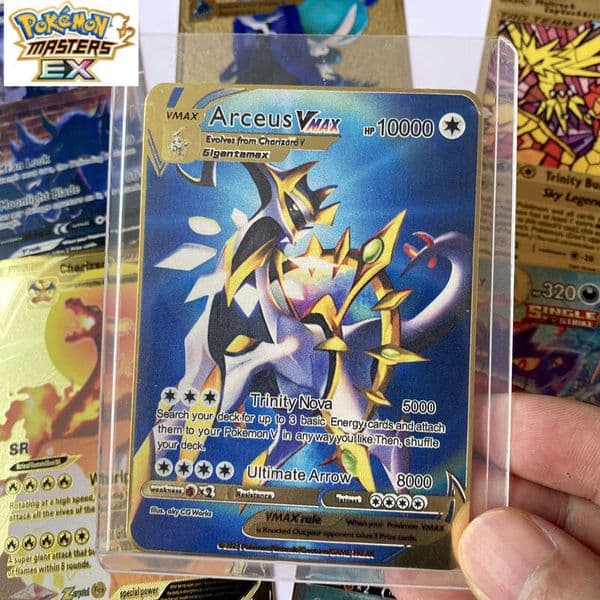 Homemade 10000HP Arceus Metal Pokmon Groudon Mewtwo Collection Card L260106