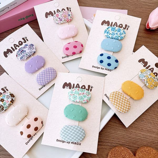 3pcs/set Kid Toddler Hair Clips Cute Girls Headwear Sweet Princess Baby Hairpins for Children Oval Shape W2019