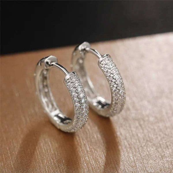 CZ Hoop Earrings Women Timeless Style Simple Ear Accessories for Teens Minimalist Gift Classic Jewelry