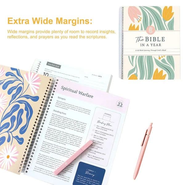 The Bible In A YearA 52Week Study Notebook Through Gods Word LeakProof Spiral Plan For Daily 260106