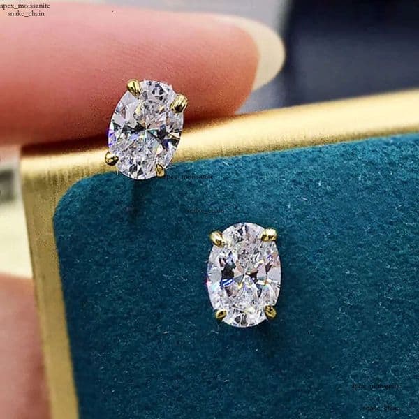 Choucong Drop Ship Top Sell Stud Earrings Moissanite Solitaire Simple Fashion Jewelry 925 Sterling Silver Gold Fill Women Wedding Oval Diamond Earring Gift