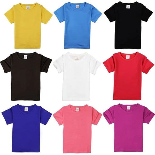 216 Years Boys Tshirts Cotton Short Sleeve Girls Clothes Summer Solid Tshirt Teenage Children Tees Kids Korean Top Baby Cloth 260104