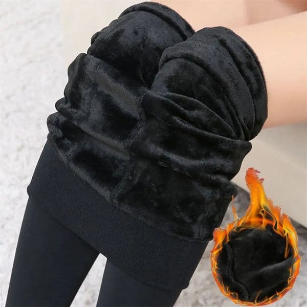 Womens Clothing Fluff Lined Stretch Pants Thick Pantyhos Slim Leggings Warm Tights 260106BANJIA