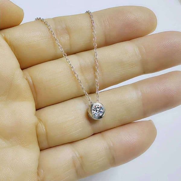 Custom Design 925 for Women Silver Pea VVS 14K Moissanite Fashion Necklace
