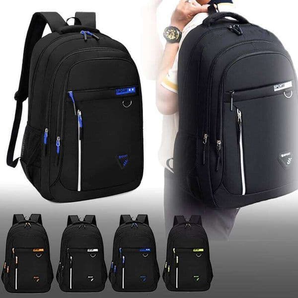 Men's and women's fashionable multi-purpose simple backpack, double-shoulder travel bag, lightweight student schoolbag.