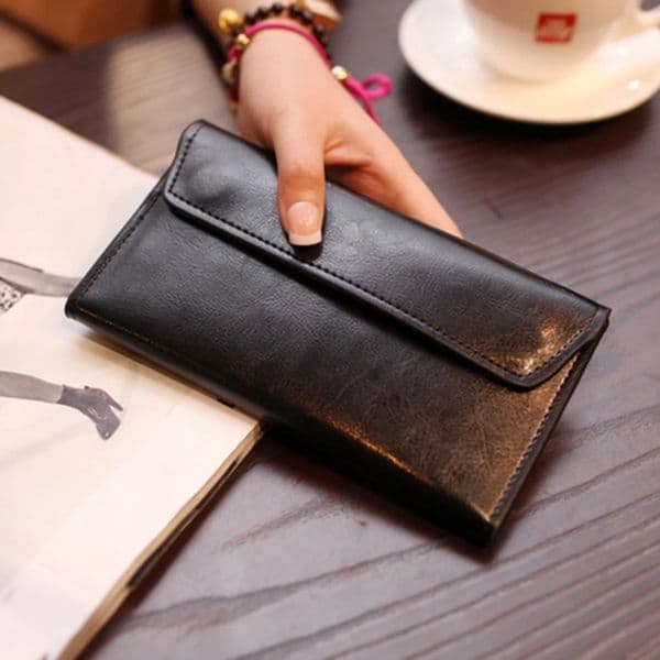 Leather large capacity ultra-thin long wallet stylish and simple multifunctional handbag Women Wallet 260104BJ