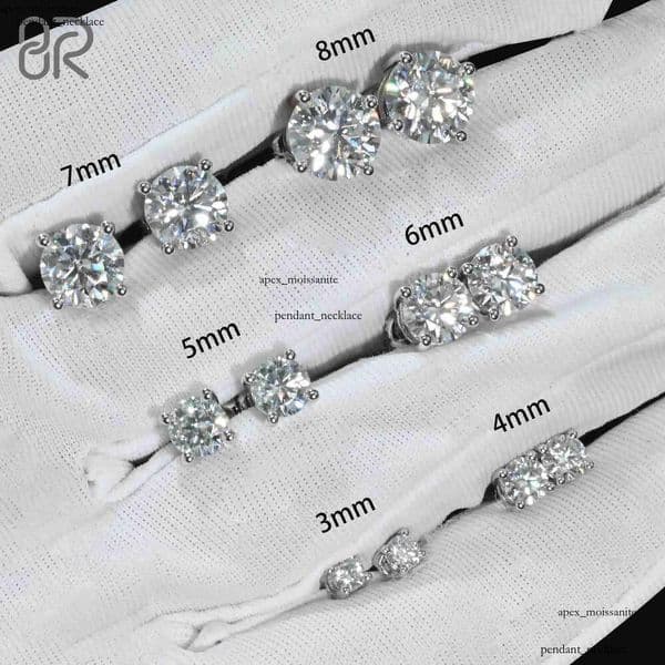 Wholesale Vvs Diamond Earring Factory Price 10k 14k 18k Solid Gold Round Brilliant Cut Moissanite Hoop Stud Earrings Men Women 94