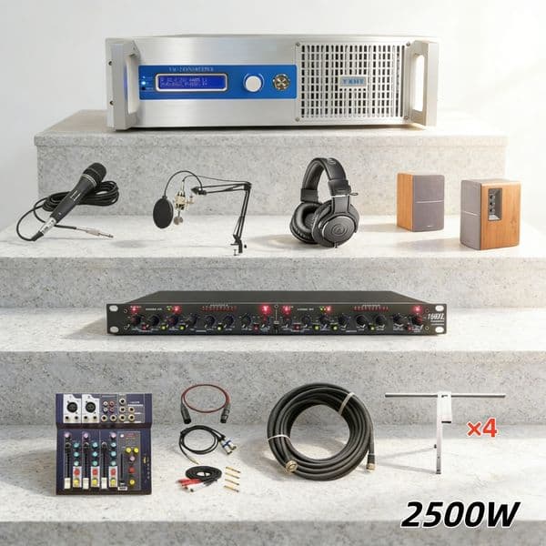 Full Broadcast Kit 2.5KW(2500W) FM Transmitter, 100-240V, for Church/School/Language Teaching, Stable, Noise Reduction
