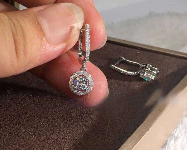 2026 NEW Real 925 Sterling Silver Zircon Circle Drop Earrings Brincos For Women Boucle D'oreille Femme Bijoux Gift Jewelry