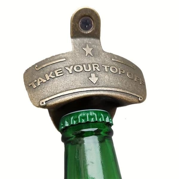 1pc Take Your Top Off Bottle Opener Wall Mounted BBQ DIY Solid Beer Opener Tools Bar Decorative Beer Opener Kitchen Gadgets 260106