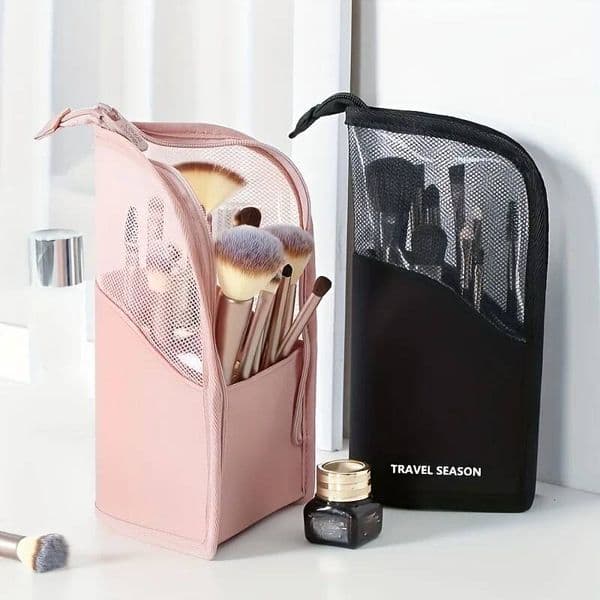 A Spacious Vertical Eyebrow Pencil Case, a Portable Organizer Bag Makeup, Perfect for Women - Easy to Use And Carry.