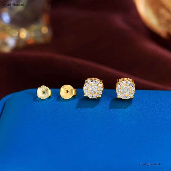 925 Sterling Silver Sparkling VVS Moissanite Stud Earrings Female Versatile Daily Jewelry Anniversary Holiday Gift