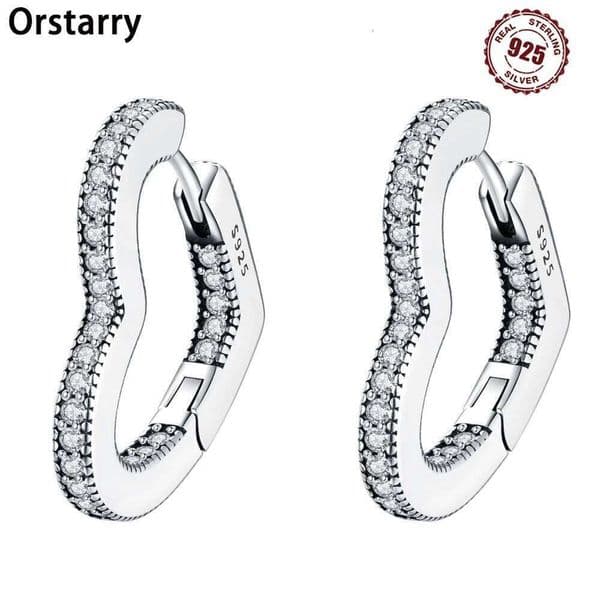 925 Sterling Silver Exquisite Heart-shaped Versatile Hoop Earrings For Women Jewelry Birthday Party Gifts