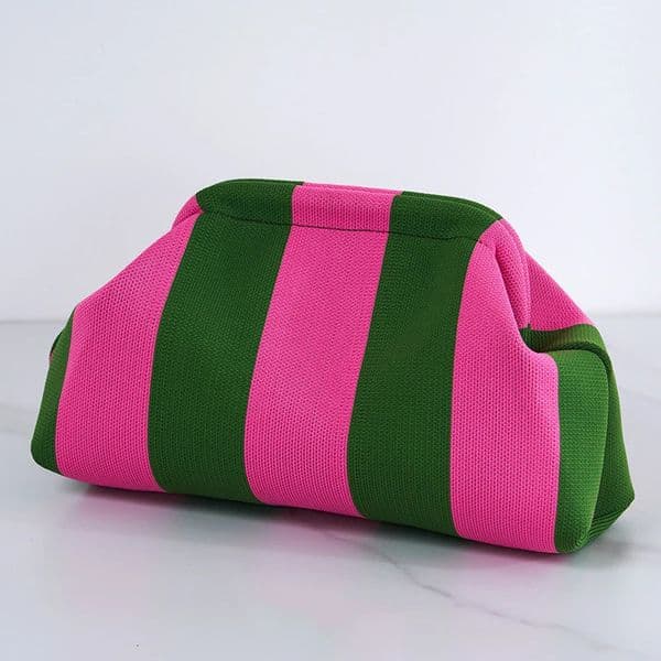 Summer Beach Clutch Bag for Women Woven Crochet Handbags Purses Knitting Dumpling Ruched Cute Cloud Casual Colorblock 260104