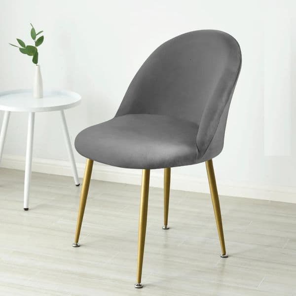 1Pc Duckbill Chair Cover Velvet Curved Back Dining Covers Low Stretch Slipcovers for Kitchen el Office 260107