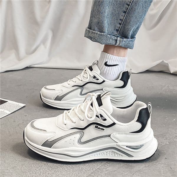Ddmytiger Meireitu Mesh Breathable Sports New Summer Versatile White Casual Men S Dad Shoes Outdoor Shoes