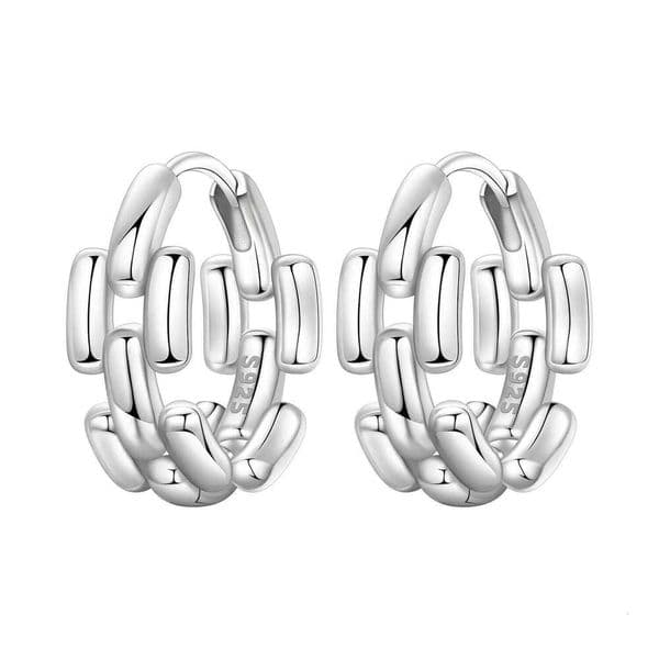 Orstarry 925 Sterling Minimally Designed Silver Hoop Earrings For Women Jewelry Original Party Gifts