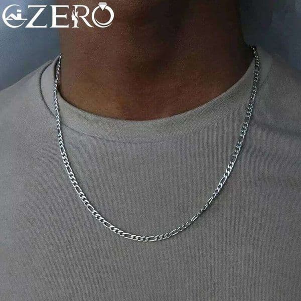 40-75cm 925 Silver 4mm Figaro Chain for Women Men Long Necklace Hip Hop Jewelry Gift