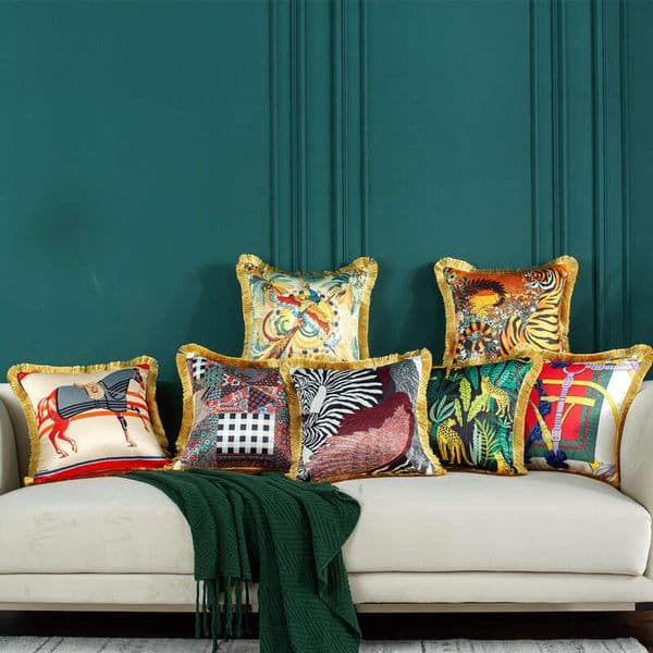 Luxury Throw American Retro Sofa Cushion Living Bedroom Bedside Lumbar Pillow Cover Model Room Pillowcase
