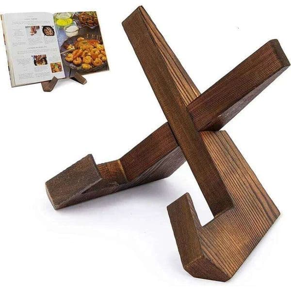 Wooden Cookbook Handmade Recipe Book Menu Display Stand Restaurant Home Hanging Study Desktop Holder For Cooking 26L0107