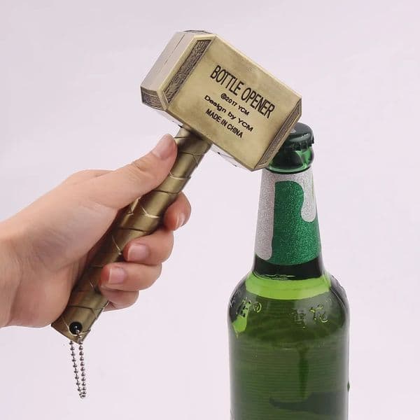 Dobeli large Size Beer Bottle Opener Multifunction Hammer Thor Shaped Beer Bottle Opener With Long Handle Kitchen Bar tool 260106