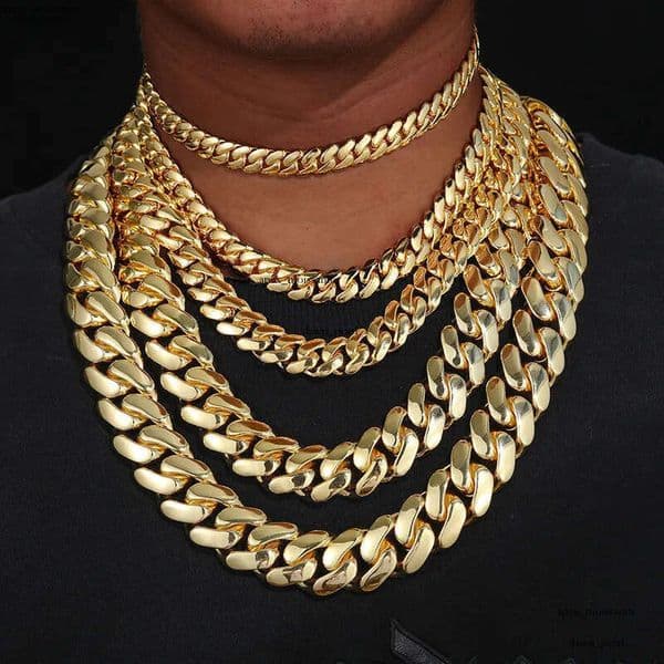 12mm-20mm Hip Hop Heavy Large Miami Cuban Link Chain Mens Necklace Real Gold Plated topBling 5A Zircon Clasp Men Jewelry e7
