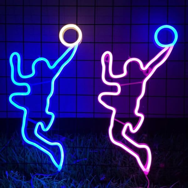 26ss Neon Basketball Shaped LED Lights for Fans - USB Powered Decorative Illumination