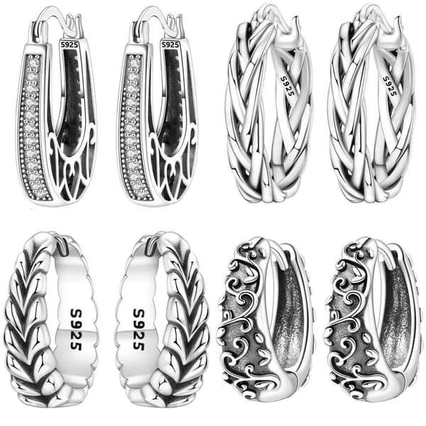 Orstarry New S925 Sterling Silver Minimally Woven Rope Hoop Earrings For Women Jewelry Original Party Trendy Gifts
