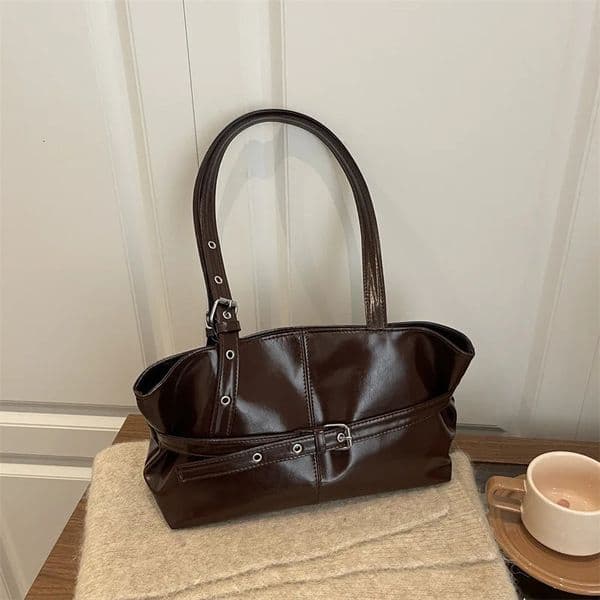 Winter Style Womens Retro Minimalist Tote Shoulder Bag 2025 Autumn Large Capacity Commuting Top-Handle Hand Bags for Women260107