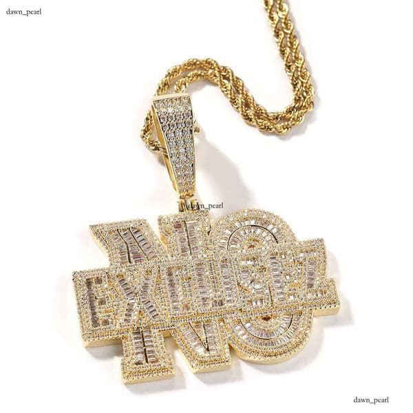 Fashion Iced 5A VVS Moissanite Design Letter Necklace Premium Pendant Gold Plated Jewelry Making