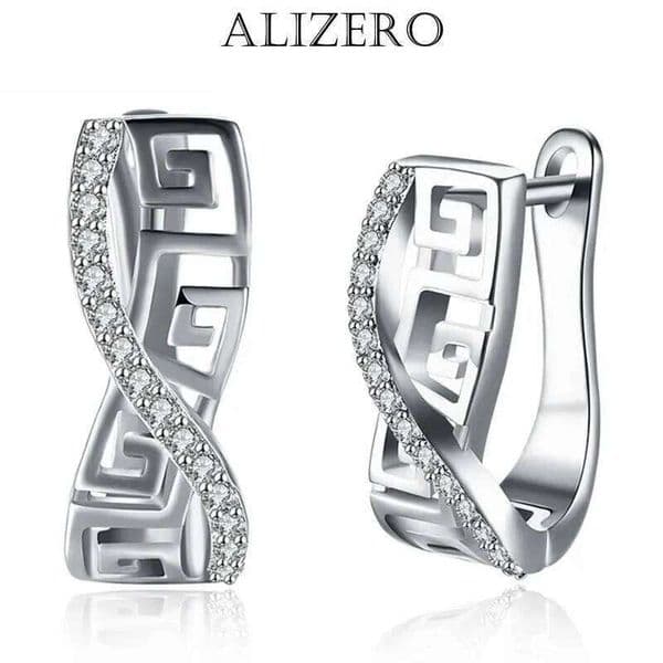 ALIZERO 925 Sterling Silver Fashion Design AAA Zircon Earrings For Women Wedding Engagement Charm Party Jewelry Gift