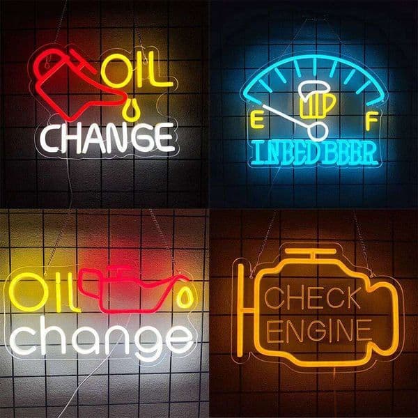 LED Neon Maintenance Theme Sign, Oil Meter Refueling Led Icon Hand-Made, Used For Car Workshops, Garages, Man Caves Wall Decor. X260107