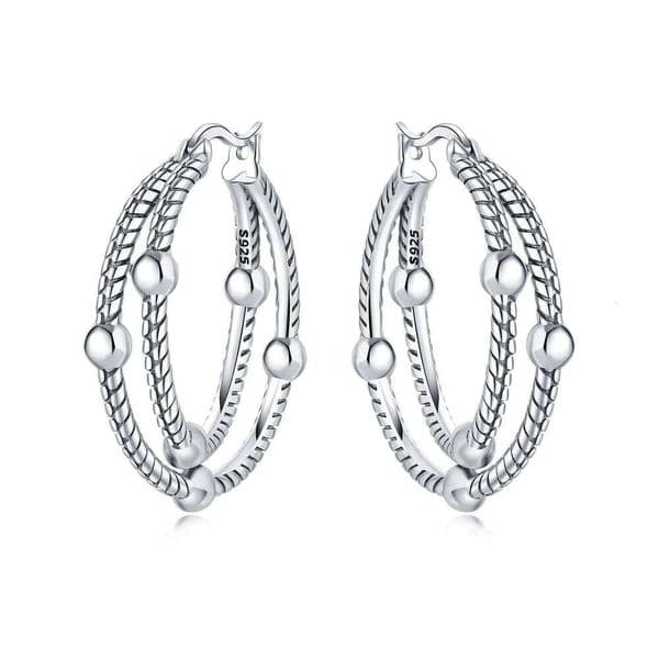 925 Sterling Silver Multi Circle Minimalist Design Earring Hoop Earrings For Women Jewelry Birthday Party Trendy Gifts