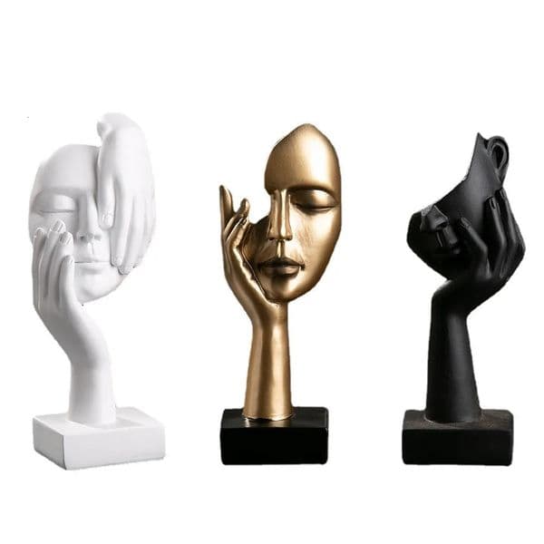 Nordic Resin Abstract Statue Desktop Ornaments Sculpture Figurines Face Character Light Art Crafts Office Home Decor 260106