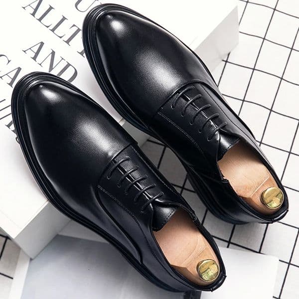 Classic Oxfords Leather Shoes Men Retro Mens Dress Shoes Casual Business Social Brogues Wedding Leather Shoes Male 260104BJ