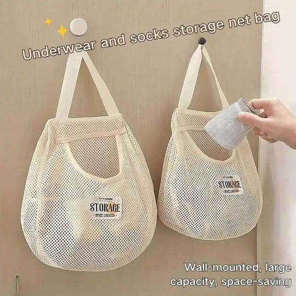 1/2/3pcs Japanese Socks Wardrobe Underwear Storage Wall Hanging Dormitory Punching Bag 26T0107
