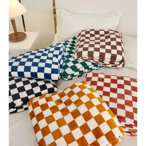 Checkered Flannel Throw Blanket Soft Warm Blanket for Bed Couch Multi-Color Comfortable Cozy Lightweight Blankets Home Decor 260106