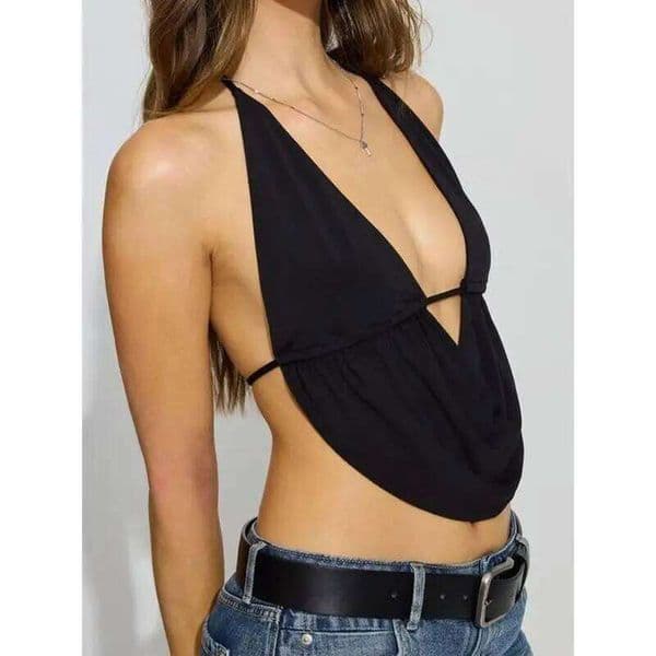 2025 Versatile Hanging Neck European and American Solid Color Small Strap Hot Outerwear Tank Top Spring Trendy Brand