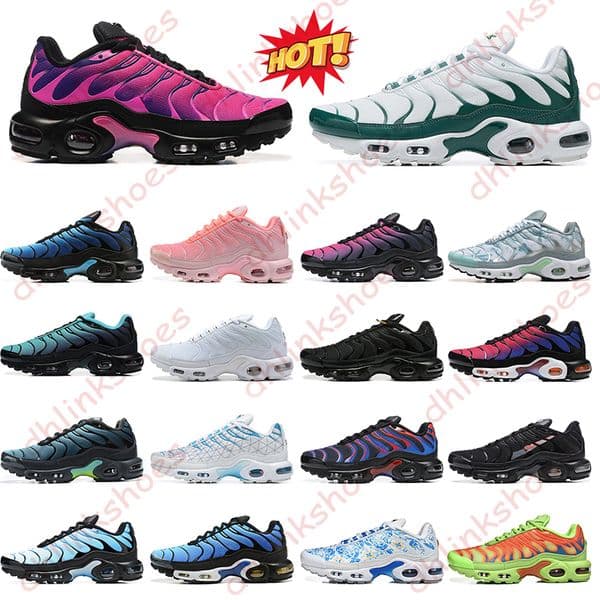 Designer Shoes tns running shoes for women men top quality sneakers Triple Black White Waterway Aquarius Blue Pink Fade trainers outdoor sports shoes sizze 36-46