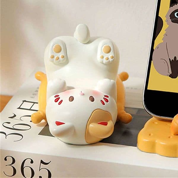 Cute Cartoon Desktop Ornaments Phone Stand Creative Desk Decor for Office Home Kawaii Cat Glasses Storage Holder 26H0107
