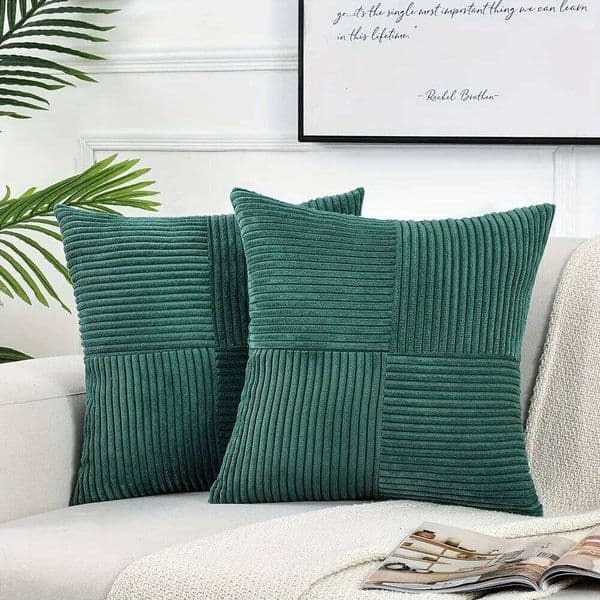 Green Patchwork 50x50 CM Cushion for Soft Couch Living Room Striped Modern Blue Throw Cover Home Decro case 26T0108