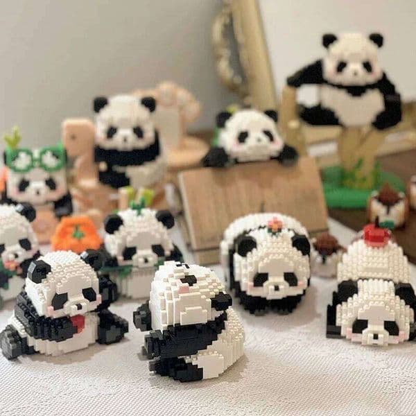 Panda 3d Constructor Micro Brick Small Particle Assembled Diamond Building Block for Children Boys 6 To 10 Year Games Child Gift W260108