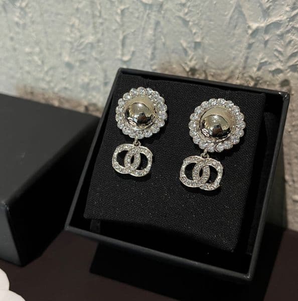 Fashion Stainless Steel Designer Earrings Crystal Rhinestone Luxury Jewelry Women Wedding Party Jewelry Accessories
