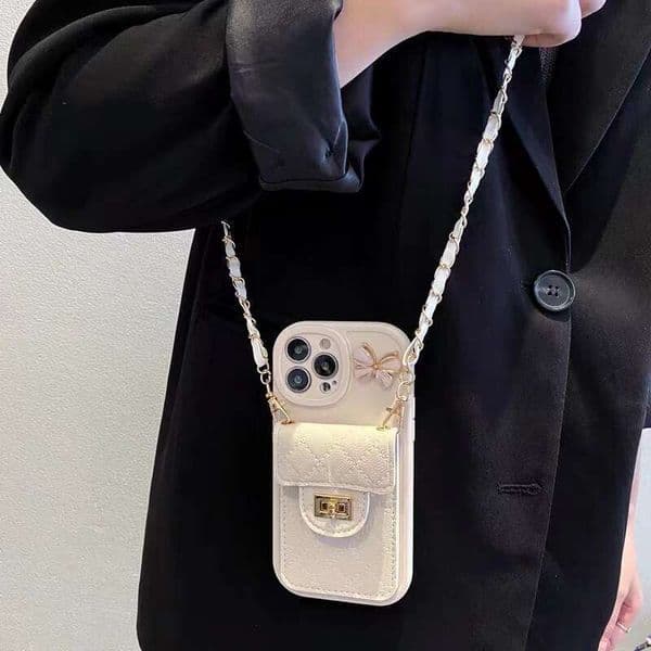 Designer Phone Case For Iphone Compatible With Chic Style Coin Purse Phone Case Crossbody Butterfly Chain Full Coverage Apple Iphone 17 Pro Max 16 15 14 13 12 11 XR Air