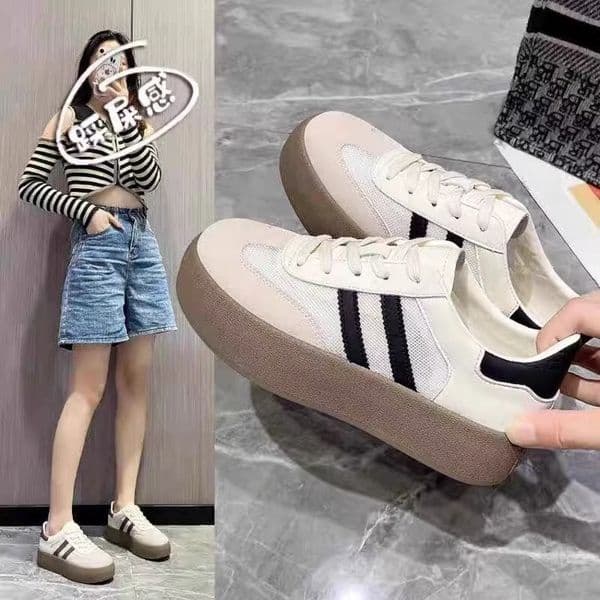 Ddmytiger Dexun Lace Up Flats Height Increasing Casual New Style Forrest Gump Spring Platform White Shoes For Women Thick Sole Outdoor Shoes